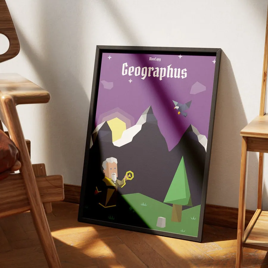 Affiche Géographus MonCapy, encadrée.