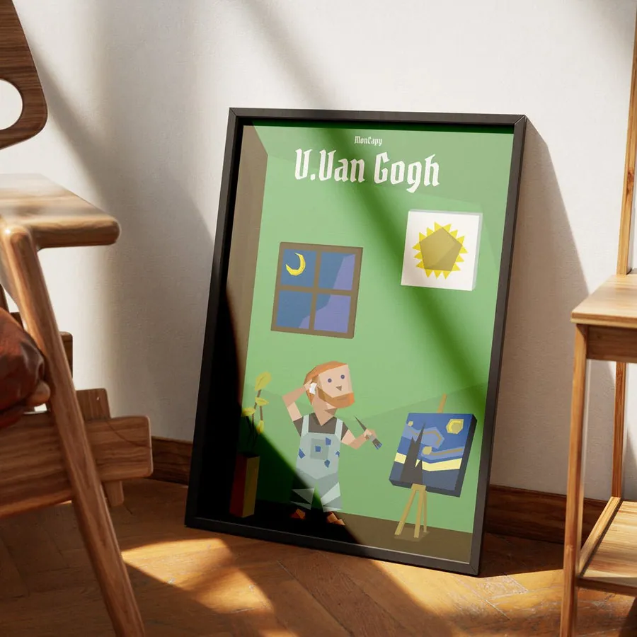 Affiche Van Gogh MonCapy, encadrée.